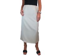 Paulo Due Women's Midi 32" Matte Satin Elasticated Waist Skirt | Ladies Straight Midi Maxi Smart Evening Skirt, Smart Casual, Lightweight