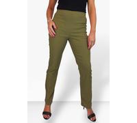 Paulo Due Women's Pull On Stretch Straight Leg Trousers - 16 - Khaki