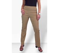 Paulo Due Women's Pull On Stretch Straight Leg Trousers - 8 - Camel