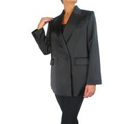 Paulo Due Women's Satin Oversized Double Breasted Blazer Black - Black - 10-12