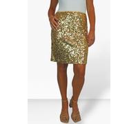 Paulo Due Women's Sequin Mini Skirt - 12-14 - Metallic Gold