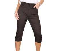 Paulo Due Women's Slim 3/4 Length Cropped Chinos in Brown | Size: 10 Paulo Due Brown 10