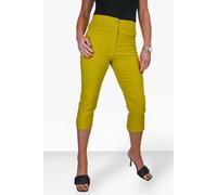 Paulo Due Women's Slim Cropped Capri Stretch Trousers - 16 - Yellow