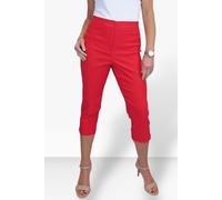 Paulo Due Women's Slim Fit Stretch Cropped Trousers - 14 - Red