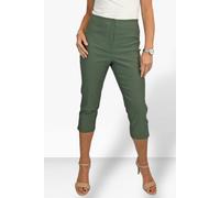 Paulo Due Women's Slim Fit Stretch Cropped Trousers - 20 - Khaki