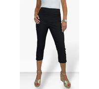 Paulo Due Women's Slim Leg Elastic Waist Cropped Trousers - 16 - Black