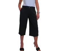 Paulo Due Women's Smart Cropped Leg Culotte Trouser - 8 - Black