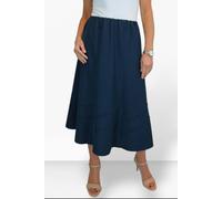 Paulo Due Women's Smart Elasticated Waist Flared Swing Skirt - 12 - Navy