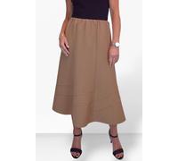 Paulo Due Women's Smart Elasticated Waist Flared Swing Skirt - 12 - Tan