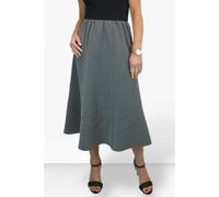 Paulo Due Women's Smart Elasticated Waist Flared Swing Skirt - 14 - Grey