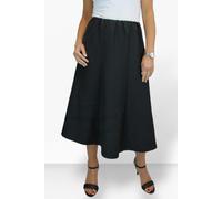 Paulo Due Women's Smart Elasticated Waist Flared Swing Skirt - 16 - Black