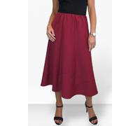 Paulo Due Women's Smart Elasticated Waist Flared Swing Skirt - 18 - Burgundy