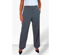 Paulo Due Women's Smart High Waist Wide Leg Trousers with Elastic Waist - 20 - Grey