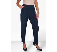Paulo Due Women's Smart Office Trouser with Pull On Elastic Waist - 14 - Navy