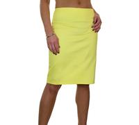 Paulo Due Women's Smart Stretch Knee Length Pencil Skirt - 6 - Yellow