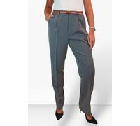 Paulo Due Women's Smart Tapered Leg Belted Trouser - 16 - Mid Grey