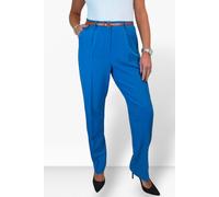 Paulo Due Women's Smart Tapered Leg Belted Trouser - 8 - Mid Blue