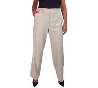 Paulo Due Women's Straight Leg Trousers with Half Elasticated Waistband Ladies Tailored Office Work Trousers Beige 8-22 (10)