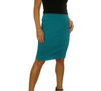 Paulo Due Women's Stretch Bodycon Pencil Skirt 22" - 16 - Teal