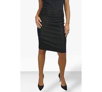 Paulo Due Women's Stretch Bodycon Pencil Skirt 22" Gold Pinstripe - 16 - True Black