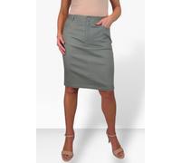 Paulo Due Women's Stretch Cotton Pencil Skirt Knee Length - 12 - Khaki