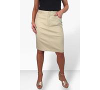 Paulo Due Women's Stretch Cotton Pencil Skirt Knee Length - 14 - Beige