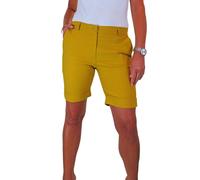 Paulo Due Women's Stretch Cuffed Bermuda Shorts - 10 - Yellow