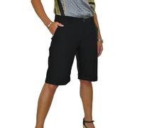 Paulo Due Women's Stretch Cuffed Bermuda Shorts - 16 - Black