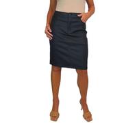 Paulo Due Women's Stretch Leather Look Skirt Ladies Coated Jeans Style Pencil Skirt Matte Black 10-22 (18)