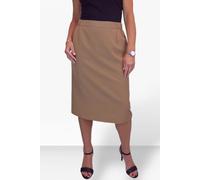 Paulo Due Women's Tailored Midi Pencil Skirt - 24 - Tan