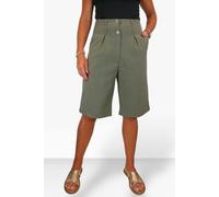 Paulo Due Women's Tailored Wide Leg Knee Shorts - 16 - Olive