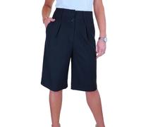 Paulo Due Women's Tailored Wide Leg Knee Shorts - 22 - Navy