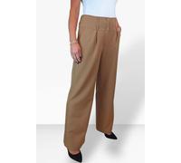 Paulo Due Women's Tailored Wide Leg Office Trousers - 18 - Tan