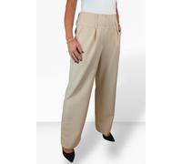Paulo Due Women's Tailored Wide Leg Office Trousers - 22 - Beige