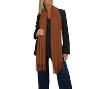 Paulo Due Women's Wool Blend Pashmina Scarf Solid Colour in Tan Paulo Due Tan One Size