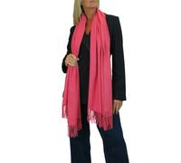 Paulo Due Wool Blend Pashmina Scarf Solid Colour - Coral