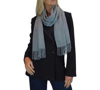 Paulo Due Wool Blend Pashmina Scarf Solid Colour - Grey