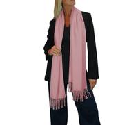 Paulo Due Wool Blend Pashmina Scarf Solid Colour In Light Pink Light Pink