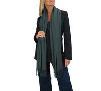 Paulo Due Wool Blend Pashmina Scarf Solid Colour In Teal Teal One Size