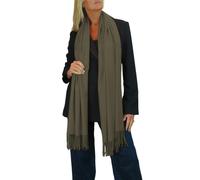 Paulo Due Wool Blend Pashmina Scarf Solid Colour - Khaki