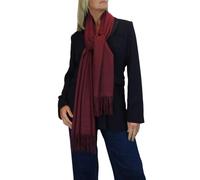 Paulo Due Wool Blend Pashmina Scarf Solid Colour - Maroon