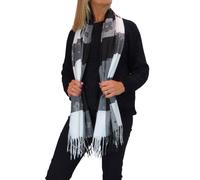Paulo Due Wool Blend Pashmina Scarf With Floral Details In Black Black