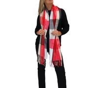 Paulo Due Wool Blend Pashmina Scarf With Floral Details In Red Red