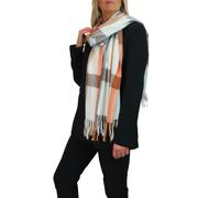 Paulo Due Wool Pashmina Shawl Oversized Plaid Wrap Scarf - Multi