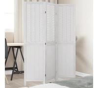 Paulownia 3-Piece Room Divider White Solid Wood Foldable and Freestanding Privacy Screen Divider for Living Room Bedroom Office Decorative Screen with Bamboo and Wood Material