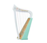 Paulownia Wood Portable Harp - Color Blocking Design, 15 Strings Harp for Adult Professional Beginner, with Carrying Bag&Tuner(Green)