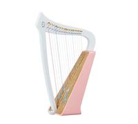 Paulownia Wood Portable Harp - Color Blocking Design, 15 Strings Harp for Adult Professional Beginner, with Carrying Bag&Tuner(Pink)