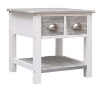 vidaXL Side Table Paulownia Wood Grey Coffee Couch Table Bedside Furniture