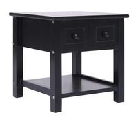 vidaXL Paulownia Wood Side Table Black Coffee Couch Table Nightstand Furniture