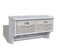 Paulownia Wood Wall Shelf Wooden Coat Stand Storage Shelf White/Brown vidaXL